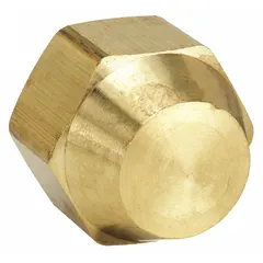 Brass flared cap for sealing 1/2 in OD tubing in 45-degree flare connections. Supplied in a 10-pack. Meets SAE J513 standards. Used in hydraulic and pneumatic systems to prevent leakage and contamination.