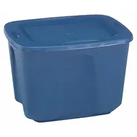 HOMZ Storage Tote: 18 gal, 23 1/2 in x 17 1/2 in x 15 1/2 in, Blue Body, Blue Lid, Not NSF Certified (MPN 6618GRRB.08)