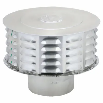 AMERI-VENT Vent Cap: Louvered Hood Venting, Vented Rain Cap, Round, 5 in Duct, 3105 - Rain Caps