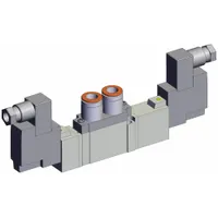 Solenoid Valve: SY7000 Series, Double Solenoid, Five-Way / Three-Position, 5 Ports, 24V DC, Closed (MPN SY7320-5DZ-N11T)