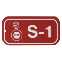 Type S-1 lockout tag made of polystyrene plastic with English text. Designed for use in lockout/tagout procedures to indicate equipment under maintenance. No header tag for general industrial safety applications.