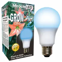 LED Grow Bulb: LED, A21, 120V, Blue/Full/Broad, 150 W Incandescent Watt Equivalency (MPN 602124)