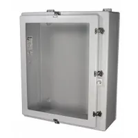 WIEGMANN Enclosure: Fiberglass, 48 in x 36 in x 12 in, NEMA 1/12/3/3R/4X, Clear Cover, Hinged (MPN HW-N4X483612CHW)