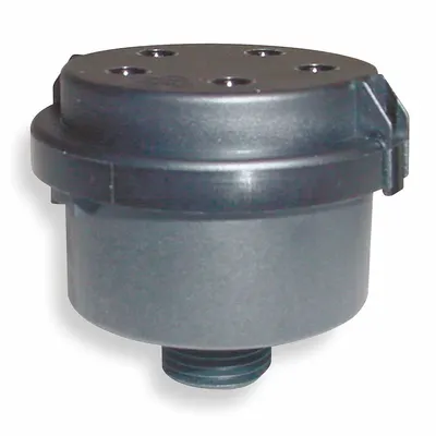 SOLBERG Filter Silencer: 1/2 in (M)NPT Inlet Size, 6 cfm, 2.25 in Overall Ht - Air Compressor Intake Filters & Silencers