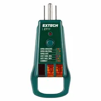 EXTECH Receptacle Tester: 110 V AC to 125 V AC, 5-15P, GFCI, Light, No Display (MPN ET11)