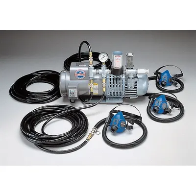 ALLEGRO Supplied Air Pump Package: 100 ft Hose Lg, 1 1/2 hp Pump Horsepower, Half Mask - Allegro Complete SAR Systems