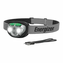 This rechargeable headlamp delivers 400 lumens maximum brightness with a 15-hour maximum run time. It includes a rechargeable battery and USB charging cord. Suitable for hands-free illumination in maintenance, outdoor work, and emergency response.