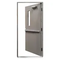 Security Door with Frame: Rectangle Window, 90 min Fire Rating, 80 in Door Opening Ht, Locking Trim (MPN HDQR163680RH)