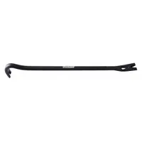 Gooseneck Wrecking Bar: Chisel End, 24 in Overall Lg, T No, 3 Nail Slots, Offset End Angle