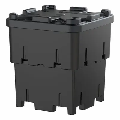 R&B WIRE PRODUCTS INC. Stackable Bulk Containers with Lids: 33 cu ft