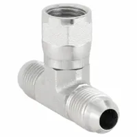 Hydraulic Hose Adapter: 1/4 in x 1/4 in x 1/4 in Fitting Size, Female x Male x Male, JIC x JIC x JIC (MPN 203101-4-4S)