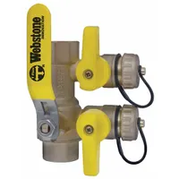 WEBSTONE Purge and Fill Valve: 1 in, Brass, 600 psi Max. Op Pressure, Full Port Ball Port, FIP x FIP (MPN 48614)