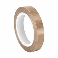 This PTFE slick surface tape features a silicone adhesive and brown cloth backing. It is 36 yards long and 5.3 mil thick. Commonly used for high-temperature masking, release surfaces, and non-stick applications in industrial settings such as packaging, heat-sealing, and electrical insulation