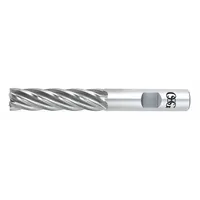 General purpose cobalt square end mill with 8 flutes, 2-inch mill diameter, 4-inch length of cut, and 6-1/2-inch overall length. Designed for heavy-duty milling of ferrous metals, including hardened steels and tool steels, in slotting, profiling, and contouring applications
