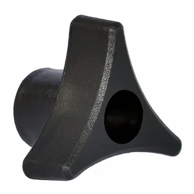 INNOVATIVE COMPONENTS Hand Knobs: 3 Point, Steel/Zinc, M6 Thread, 32 mm Dia - 3-Arm Knobs with Threaded Through-Hole