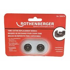 Replacement cutter wheel for pipe, tubing, and conduit cutters. Designed for cutting aluminum and copper. Sold as a single unit (quantity 2).