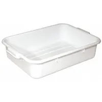 CRESTWARE Bus Tub: White, 5 in Overall Ht, 15 1/2 in Overall Wd, 22 1/2 in Overall Lg, Plastic (MPN BT5WH)