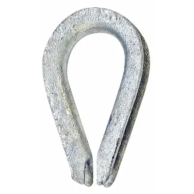 CROSBY Wire Rope Thimble: 1/8 in Compatible Rope Dia, Galvanized Steel/Stainless Steel - Thimbles