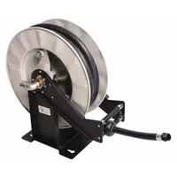 Spring Return Hose Reel: 50 ft (3/4 in I.D.), 3/4 in MNPT, 210 psi Max Op Pressure, Includes Hose (MPN 88402DEF-50)