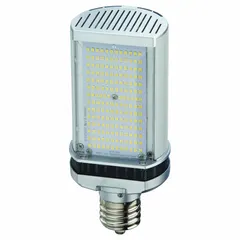 This 50W LED lamp with a Mogul Screw (EX39) base is designed for high-output applications such as wall-pack fixtures. It features a 5000K color temperature and shatter-resistant construction, suitable for exterior building perimeters, loading docks, and parking areas.