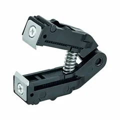 Steel replacement blades for automatic insulation strippers. Overall length 1 7/16 in. Used to strip insulation from wires in electrical and production environments.