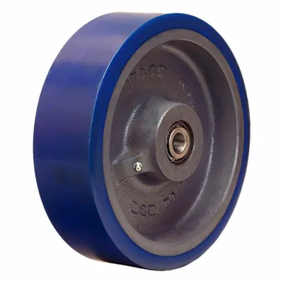 HAMILTON Caster Wheel: 10 in Wheel Dia., 3 in Wheel Wd, Polyurethane, 3,240 lb Load Rating - Easy-Roll Polyurethane Tread on Steel Core Wheels