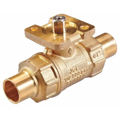 HVAC Control Ball Valve: 2-Way, 3/4 in Sweat, 7.4 CV Flow, 200 psi Close-off - 2-Way Sweat Connection Ball Valves