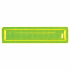 This reflective hard hat label is designed for use on safety helmets to enhance visibility in low-light conditions. The green hi-vis sheeting helps identify workers and improve safety compliance on job sites. Suitable for industrial environments where worker identification and visibility are required.
