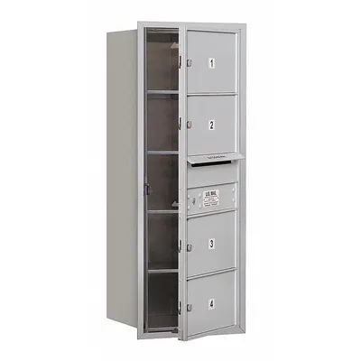 SALSBURY INDUSTRIES Mailbox: 4C, 4 Doors, Horizontal, 37 7/8 in H x 17 in W x 16 1/2 in D, Recessed Mounting - Multi-Unit Mailboxes