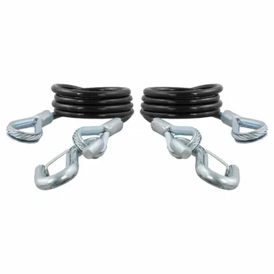 CURT Towing Cables: Safety Hook Attachment, Std Duty, 43 11/12 in Overall Lg - Safety Cables