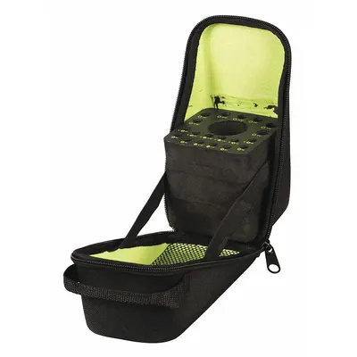 GREENLEE Socket Case: Black, 3 3/4 in Overall Wd, 19 Posts/Slots, Canvas - Tool Organizer Trays