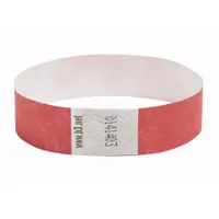 Security Wristband: No Legend, 10 in Overall Lg, 3/4 in Overall Wd, Tyvek®, Red, 100 PK (MPN BAU 85020)