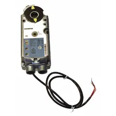 Floating point, spring return actuator for HVAC damper control. Provides 62 in-lb torque, 90° stroke with CW/CCW rotation, and 0 to 10V DC output. Operates on 19.2 to 28.8V AC/DC, 3.5W. Self-centering shaft coupling. NEMA 1 / IP54 enclosure, plenum rated. Hardwired connection.