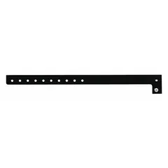 Plastic security wristband in black, supplied in a 500-pack. Each wristband measures 10 inches overall length and 5/8 inch overall width. Suitable for access control, event management, and patient identification applications.