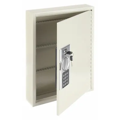 OEM Key Cabinet: 60 Key Capacity, Digital Lock, Steel, Beige, 17 in Ht, 13 in Wd - Key Cabinets with Digital Lock