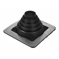 25"H-W Plastic Roof Vent Pipe Boot: For Pitched Roof, Square Base, For 1 Pipes, 18 in Max Pipe, EPDM (MPN 14059)