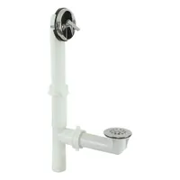 APPROVED VENDOR Shower Drain: Stainless Steel, Chrome, 1 1/2 in Overall Dia, Trip Lever, Slip (MPN 35213)