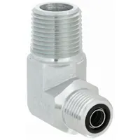 Hydraulic Hose Adapter: 3/8 in x 1/2 in Fitting Size, Male x Male, ORS x NPTF, Rigid, 90° Elbow (MPN FF2032T0608S)