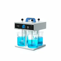 This flocculator accommodates four 1 L beakers and operates at speeds from 20 to 200 RPM. It is used in water and wastewater treatment laboratories for jar testing to simulate mixing and flocculation stages. The anti-skid base provides stability during operation