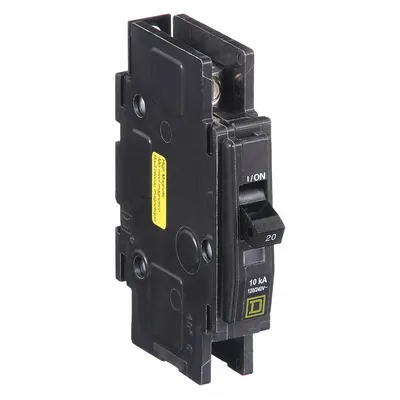 SQUARE D Miniature Circuit Breaker: 20 A, 120/240V AC, Single Phase, 10kA at 120/240V AC - QOU Series, Unit-Mount Square D Miniature Circuit Breakers