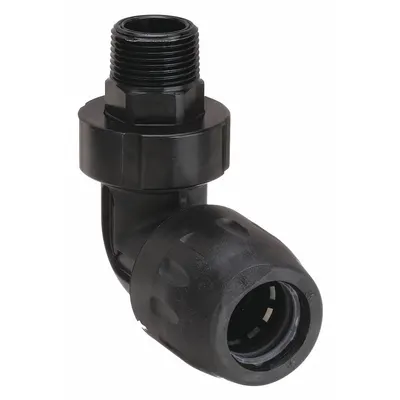 TRANSAIR Push-Fit Elbow Fitting: 1 in OD x 3/4 in Pipe Size, Push-to-Connect x MNPT - Polyamide Tube Fittings for Compressed Air Systems