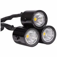 This fountain lighting system from KASCO features six LED bulbs with a total power consumption of 11 W, operating at 120V AC. It includes a 50 ft cord length for flexible installation. Designed for underwater illumination in decorative ponds, water features, and fountains, it provides energy-efficient lighting to enhance visual appeal and safety around aquatic environments.