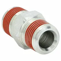 Hydraulic Hose Adapter: 3/8 in x 3/8 in Fitting Size, Male x Male, NPTF x NPTF x NPTF, Rigid (MPN FZ1617)