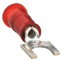 3M Fork Terminals: Red, Nylon, #6 Stud Size, 22 AWG – 18 AWG Wire Range, Block Fork, 600 V (MPN MNG18-6FBX)