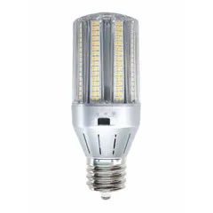 This LED lamp features a Mogul Screw (EX39) base and operates at 18 watts with a 3000K color temperature. It is shatter-resistant and serves as a direct replacement for HID lamps in high-bay fixtures, parking lot lights, and industrial overhead applications.