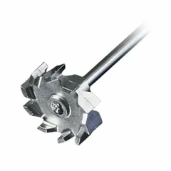 This HEIDOLPH overhead stirrer impeller features a crossed blade shape and is constructed entirely of stainless steel, including the shaft and blade. With a 1/4-inch shaft diameter, it is designed for mixing, blending, and homogenizing liquids in laboratory and industrial applications. Compatible with HEIDOLPH overhead stirrer model 036093030.