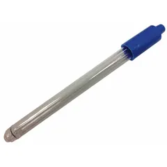 Glass pH electrode with round tip and double junction for 0 to 14 pH range. BNC connector, 0.76 m cable, 1/2 in diameter. Suitable for general-purpose aqueous samples, including those with proteins or sulfides.