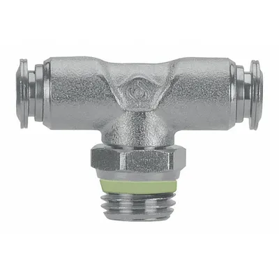 AIGNEP USA Push-Fit Tee Fitting: 1/2 in OD x 1/2 in OD x 1/2 in Pipe Size, Stainless Steel - Stainless Steel Tube Fittings