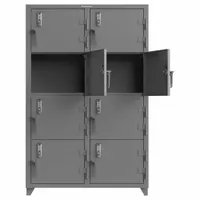 STRONG HOLD Locker: 48 in x 24 in x 75 in, 4 Tiers, 2 Units Wide, 8 Lockers, 24 in x 18 in, Steel (MPN 46-8D-24-4T-EK-L)