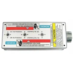This three-phase surge protective device is designed for external mounting via chase nipple on 480V AC Delta power systems. It features a polycarbonate enclosure, dry contacts for remote monitoring, and provides voltage protection rating of 1800V (L-G, L-L) with a maximum surge current per mode of 50kA (L-G). Suitable for industrial and commercial applications requiring transient overvoltage suppression.